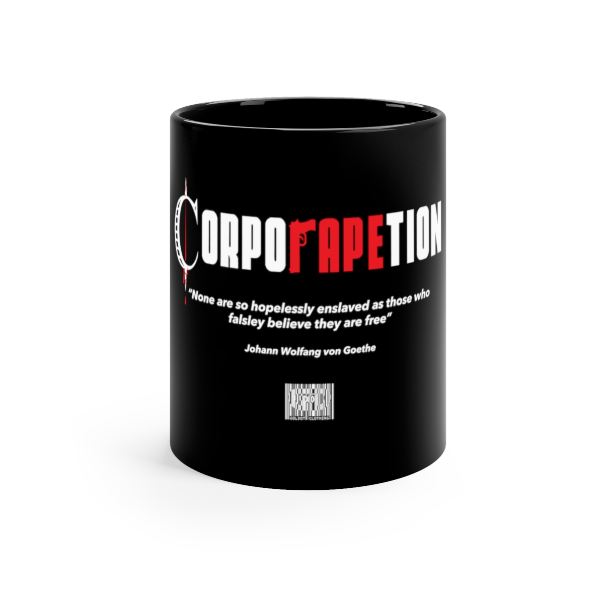 Corporapetion black mug