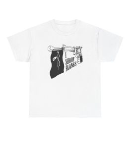 Graphic Tee — 'I Shoot Blanks' Revolver Design