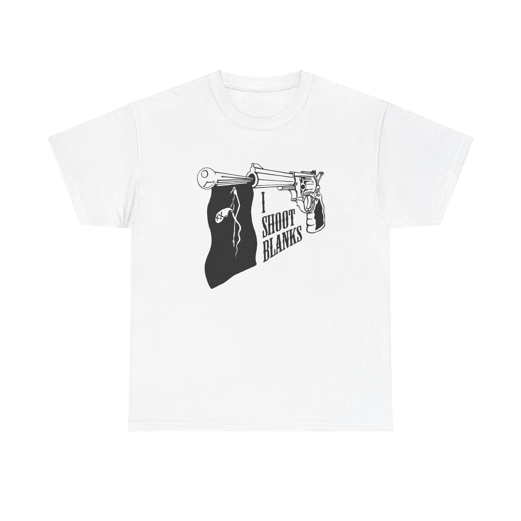 Graphic Tee — 'I Shoot Blanks' Revolver Design - Image 2